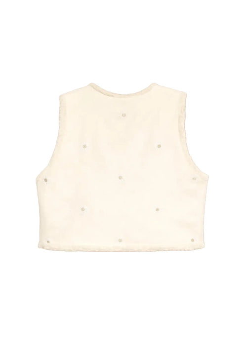 GILET EN COTON MARGUERITE BLANCHE