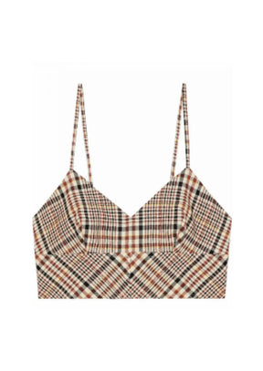 BEIGE CHECKED TOP