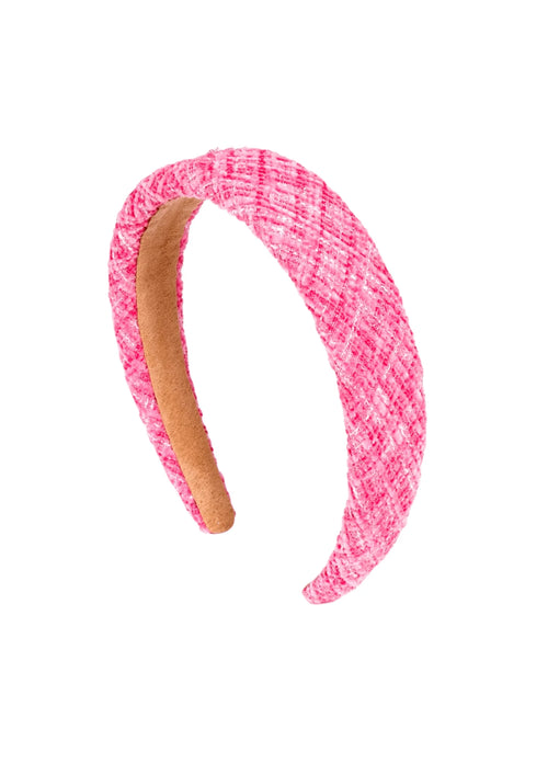 Bandeau en tweed rose
