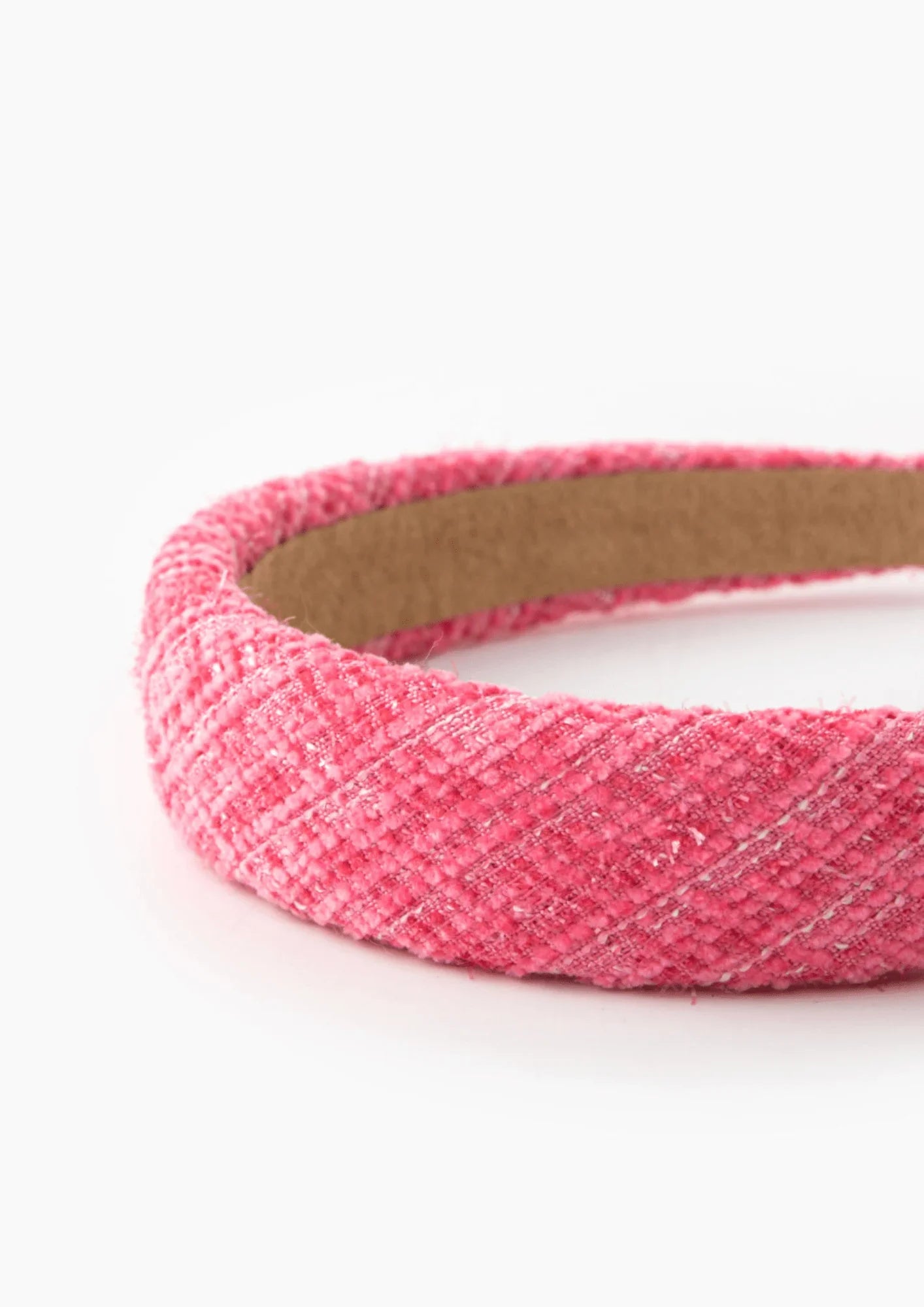 PINK TWEED HEADBAND