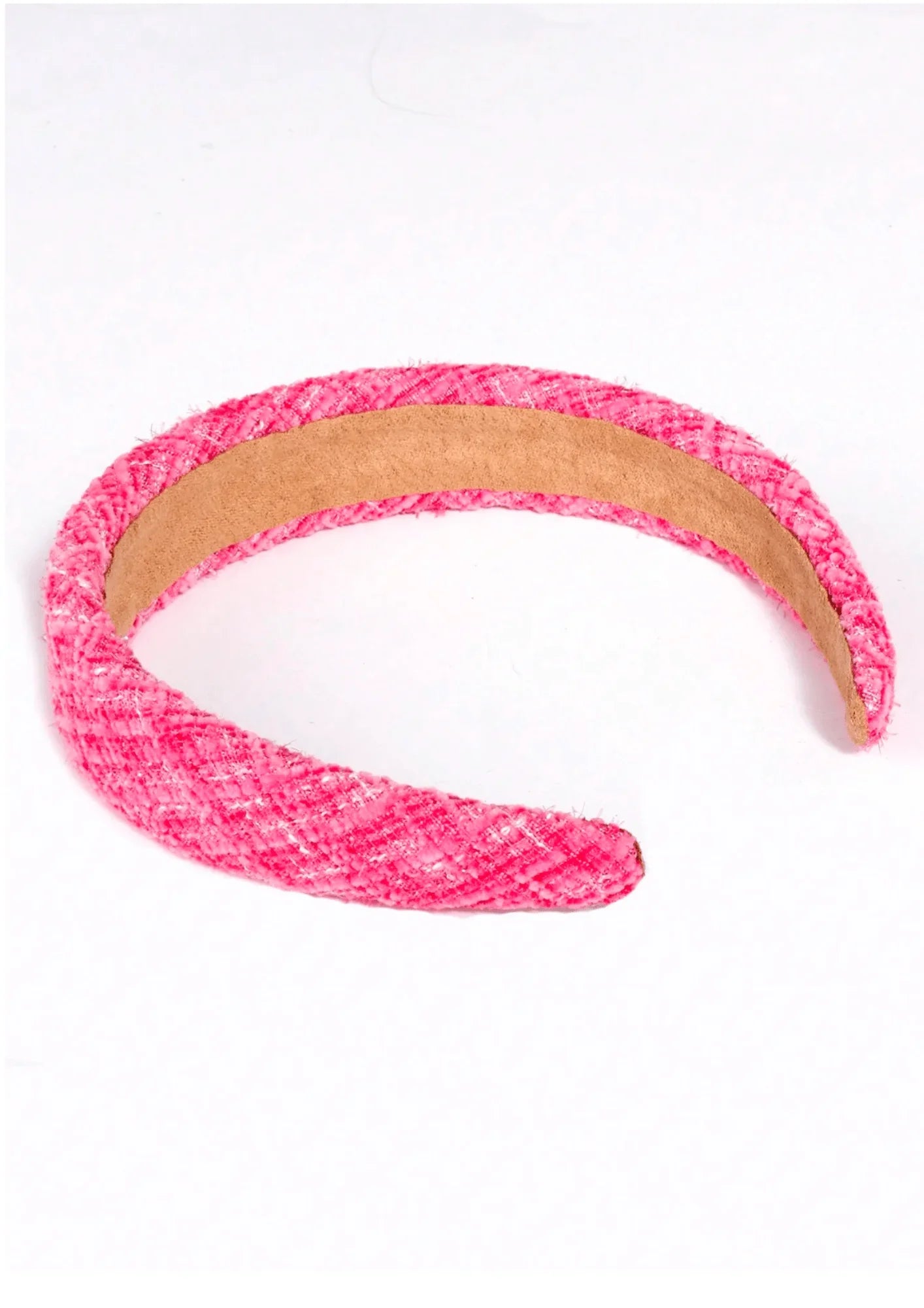 PINK TWEED HEADBAND