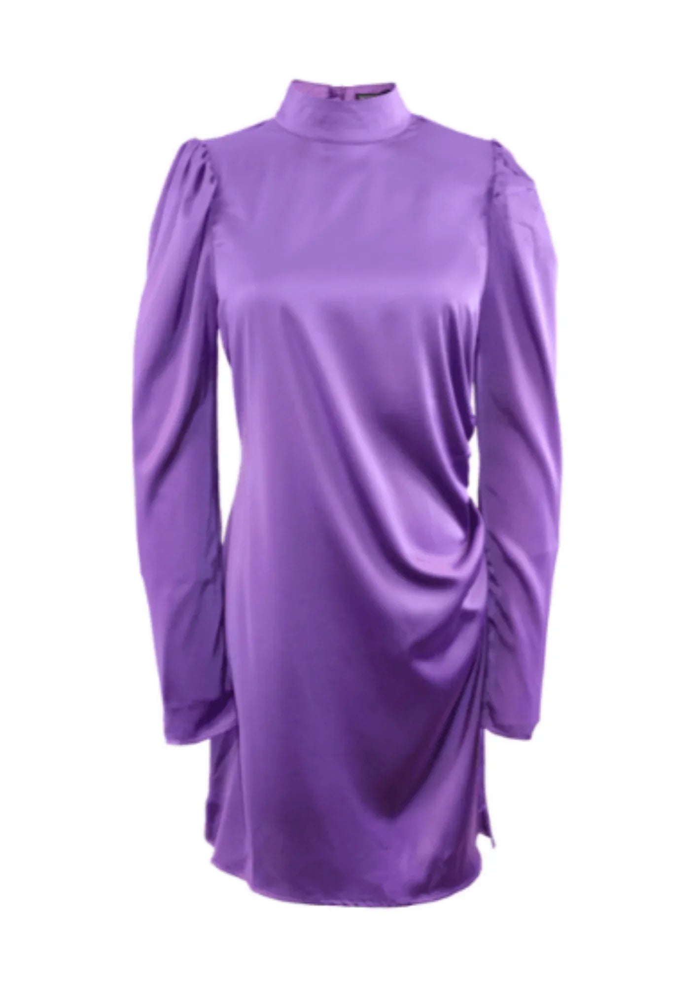 PURPLE SATIN SHORT DRESS