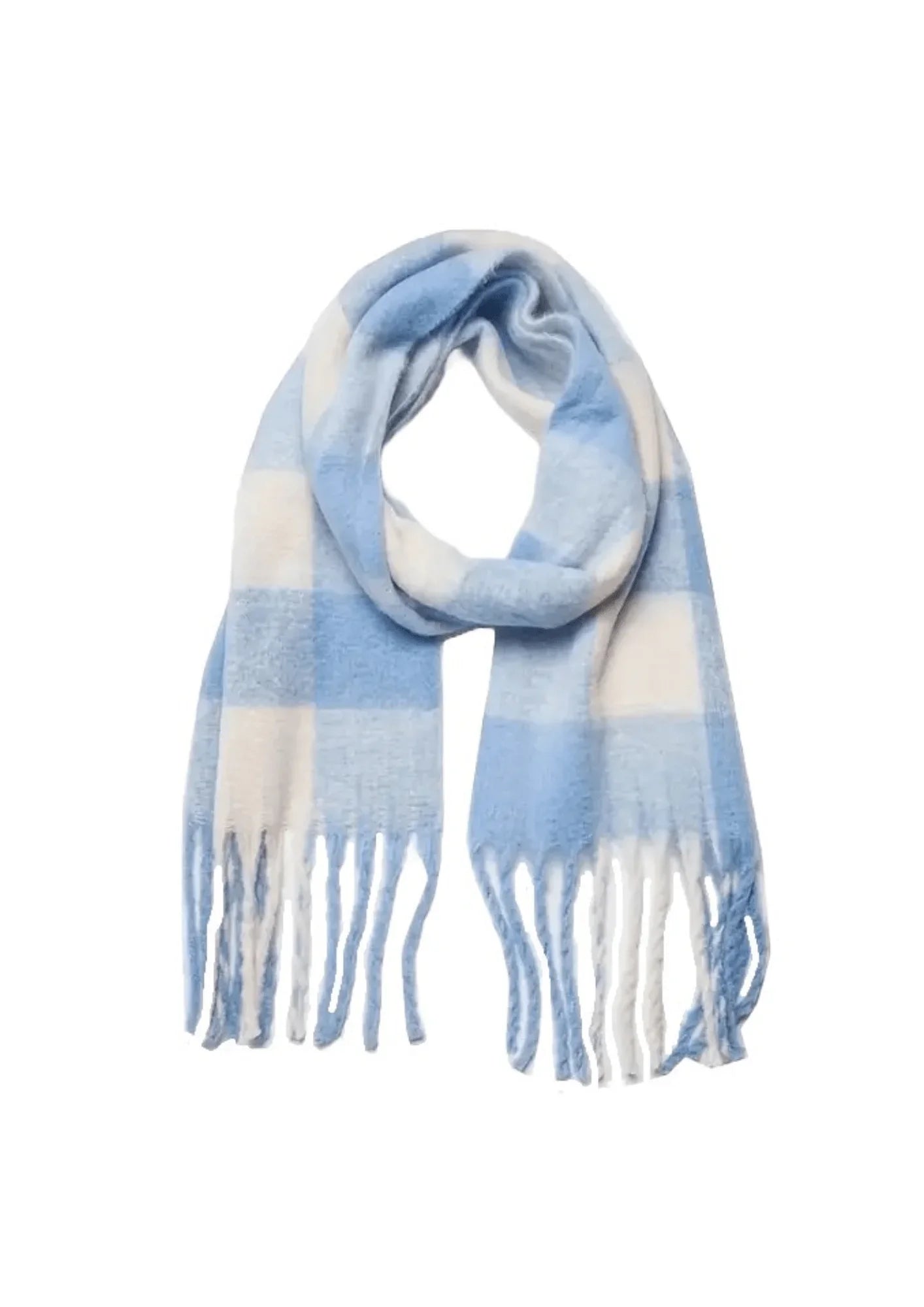 LIGHT BLUE CHECKERED SCARF