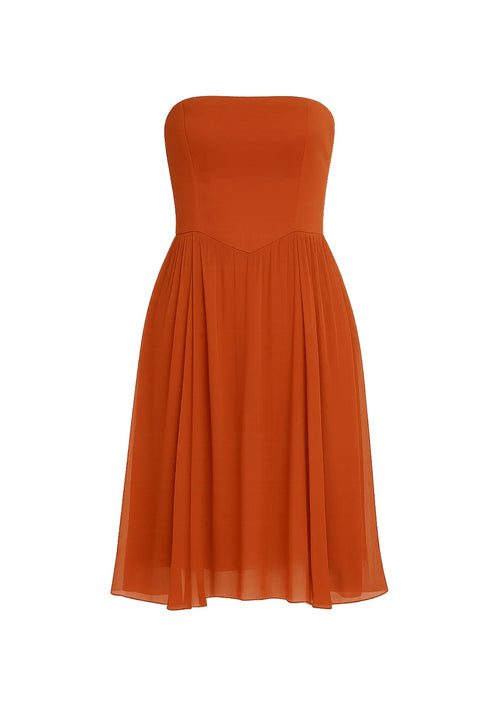 ROBE MIDI MARRON AVEC FOULARD