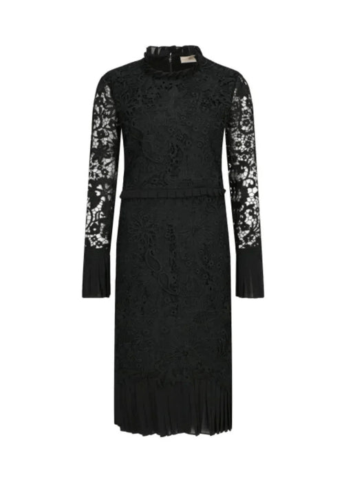 BLACK LACE MIDI DRESS