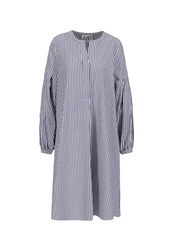 ROBE MIDI CHOICE À RAYURES BLEUES