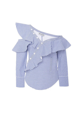 FRILLED ASYMMETRIC SHIRT