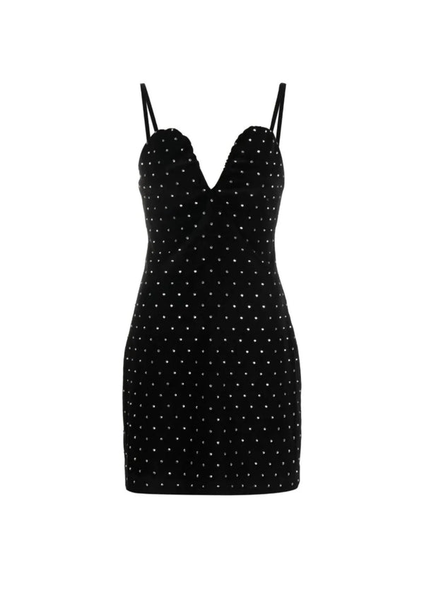 BLACK VELVET MINI DRESS