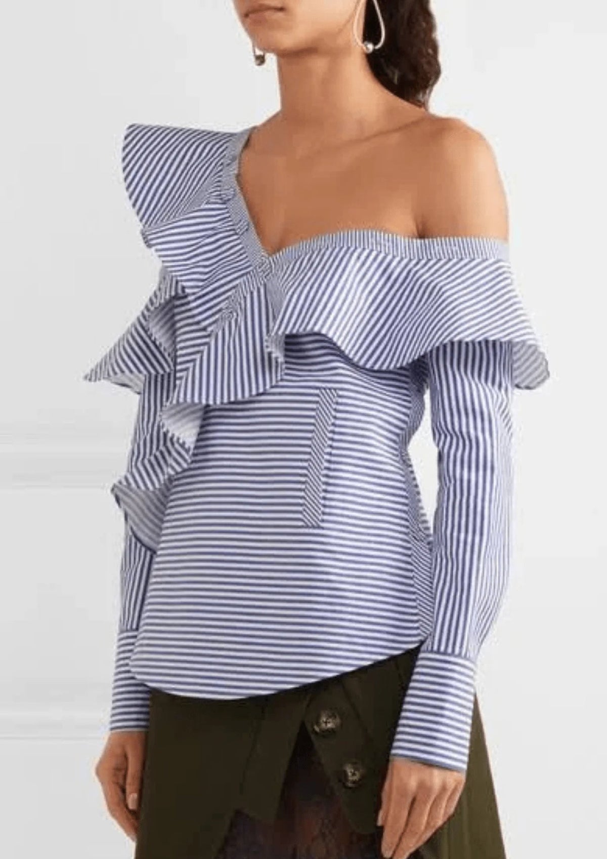 FRILLED ASYMMETRIC SHIRT