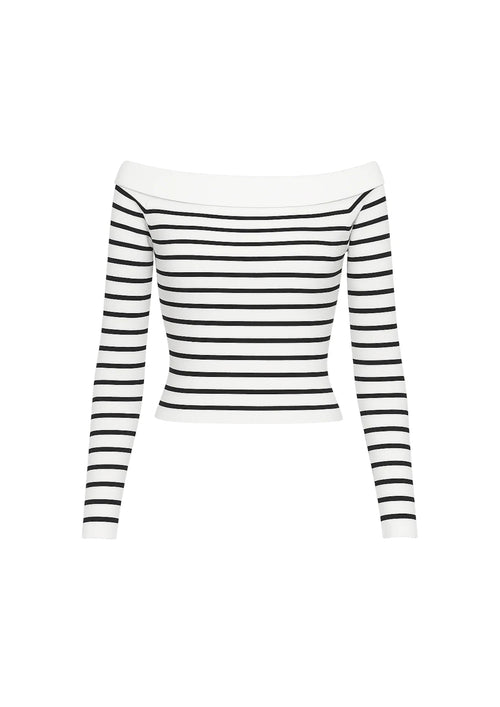 PULL À RAYURES ÉPAULES DÉNUDÉES