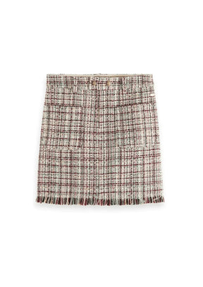 BEIGE TWEED MINI SKIRT