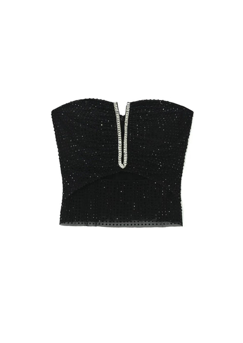 RHINESTONE STRAPLESS TOP