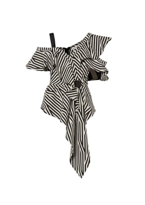 ASYMMETRIC FRILL ABSTRACT TOP