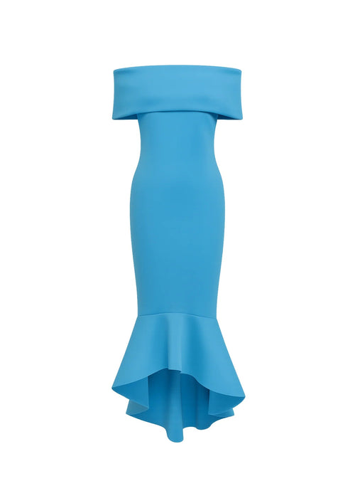 ROBE PÉPLUM À ÉPAULES DÉNUDÉES