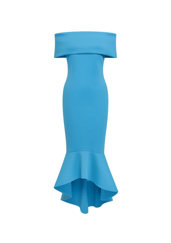 ROBE PÉPLUM À ÉPAULES DÉNUDÉES