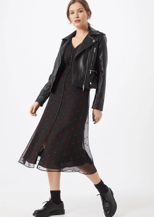 HEART PRINT MIDI DRESS
