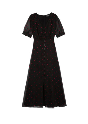 ROBE MIDI À IMPRIMÉ CŒURS