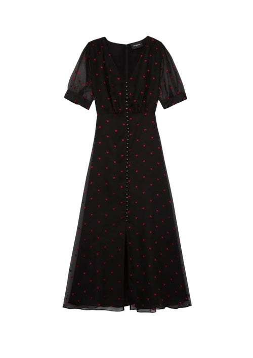 HEART PRINT MIDI DRESS