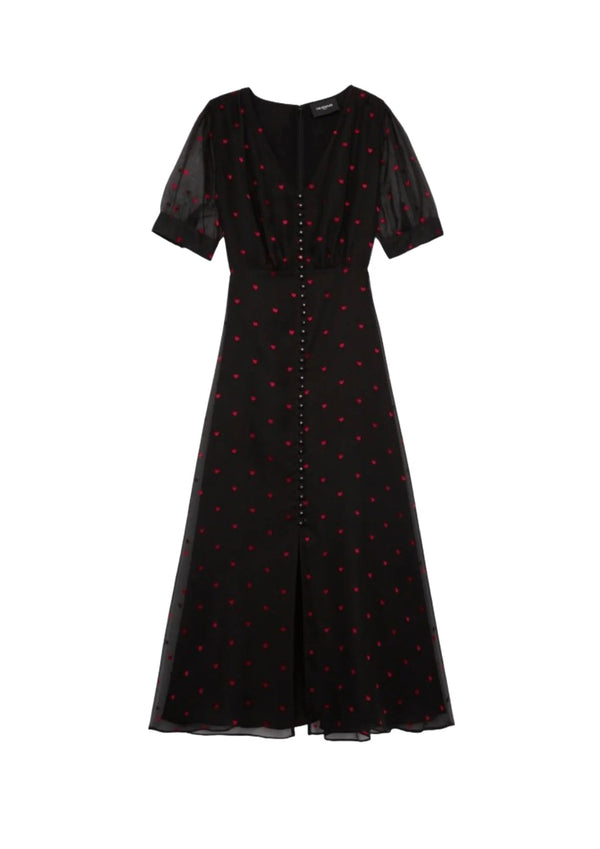 HEART PRINT MIDI DRESS