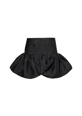 BLACK JACQUARD MINI SKIRT