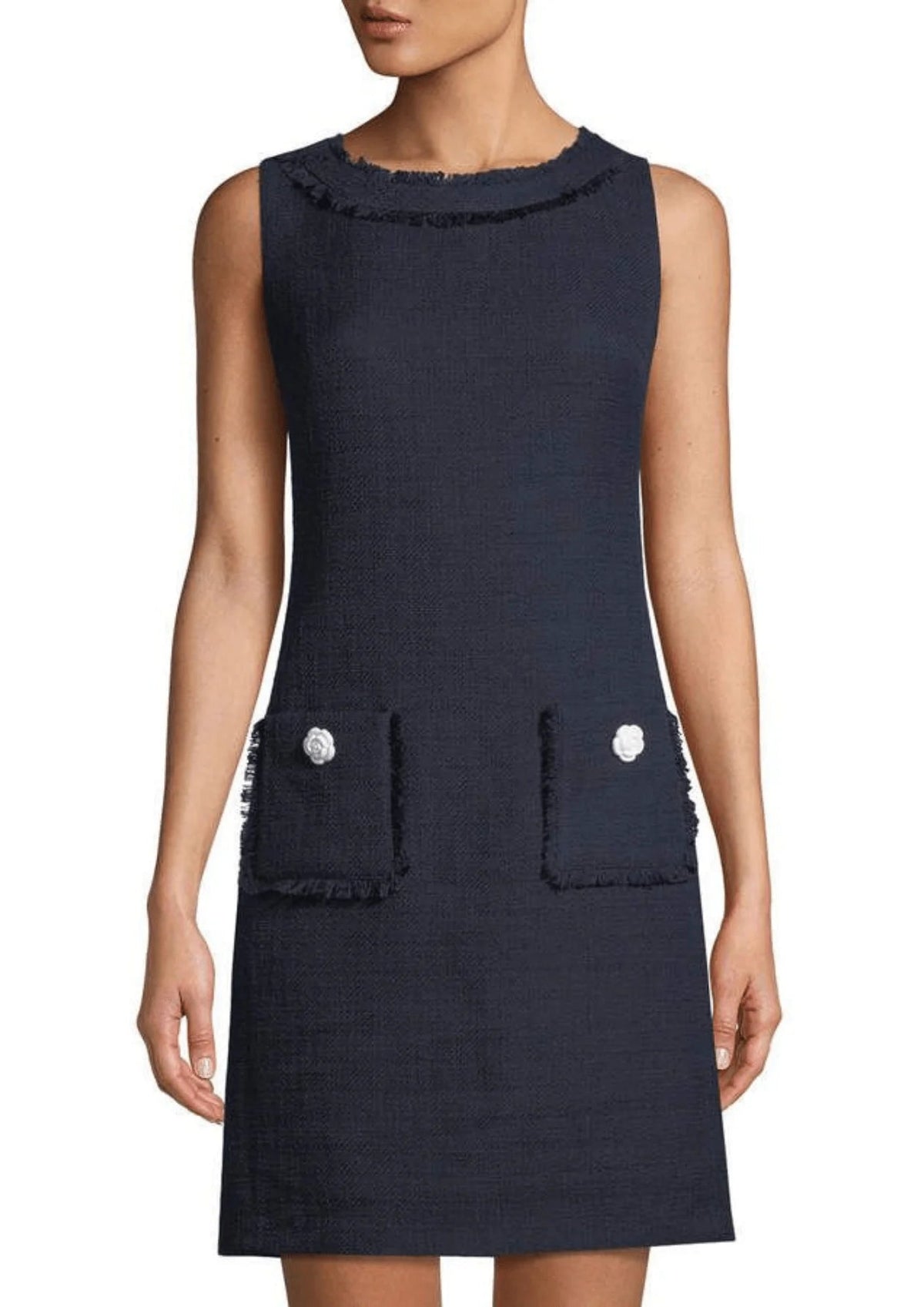NAVY TWEED MINI DRESS