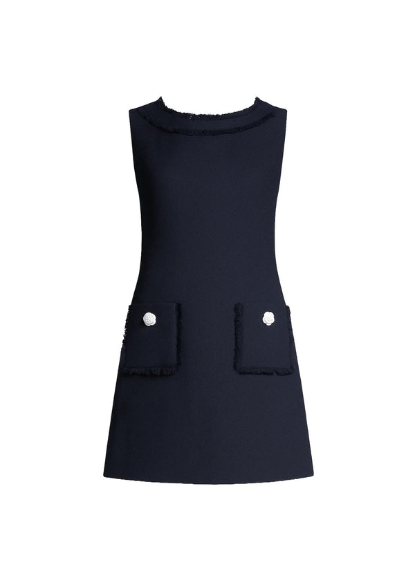 NAVY TWEED MINI DRESS