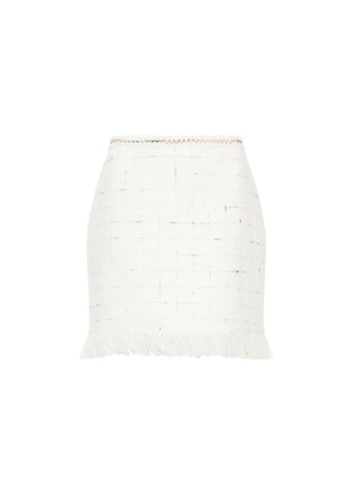 TWEED FRINGED MINI SKIRT