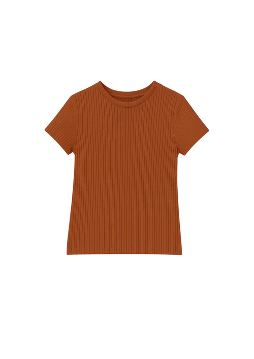 BROWN STRIPED T-SHIRT