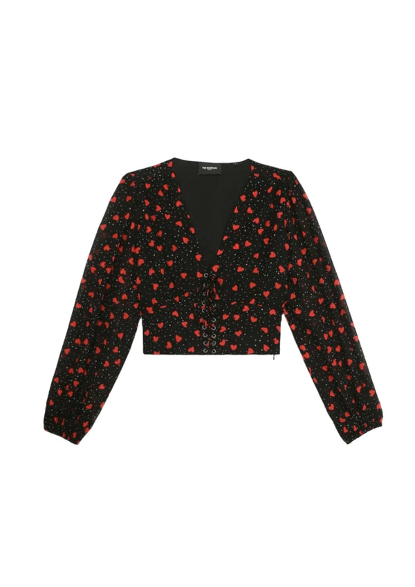 HEART PRINTED BLOUSE
