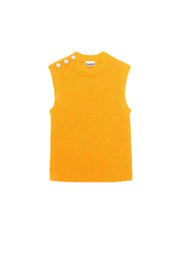 GILET EN TRICOT DE LAINE ORANGE