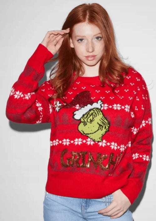 PULL ROUGE DU GRINCH