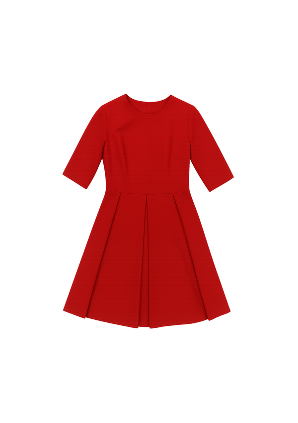 RED A-LINE SHORT DRESS