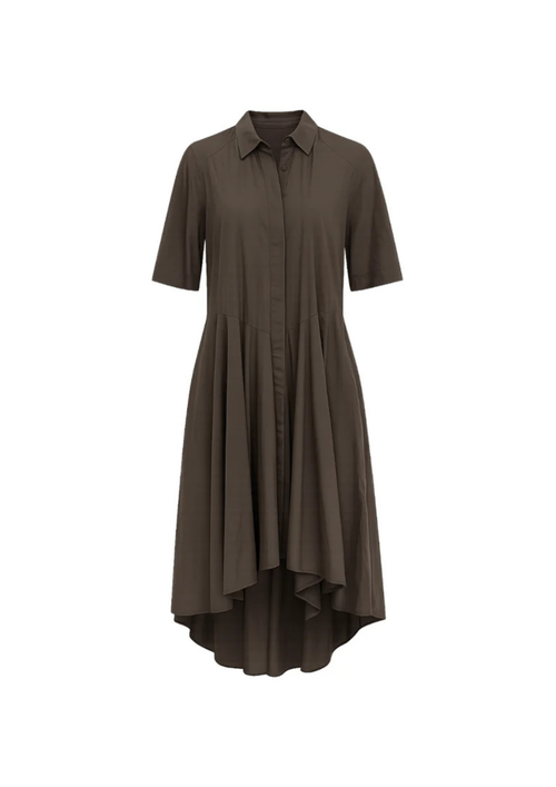ASYMETRICAL KHAKI DRESS