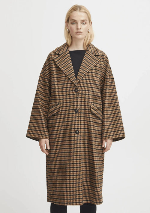 BROWN HOUNDSTOOTH COAT