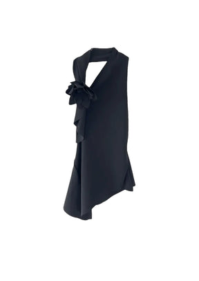 BLACK HALTERNECK TOP