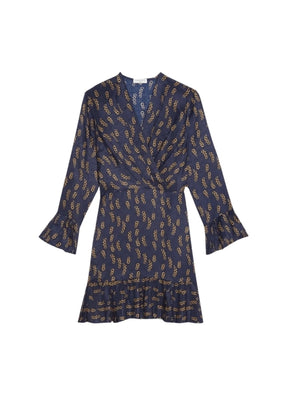 NAVY ILLY SATIN DRESS