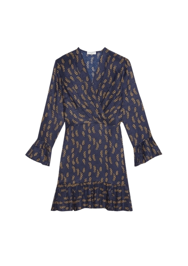 Robe en satin bleu marine ILLY