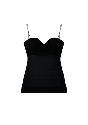 BLACK BI-MATERIAL TOP