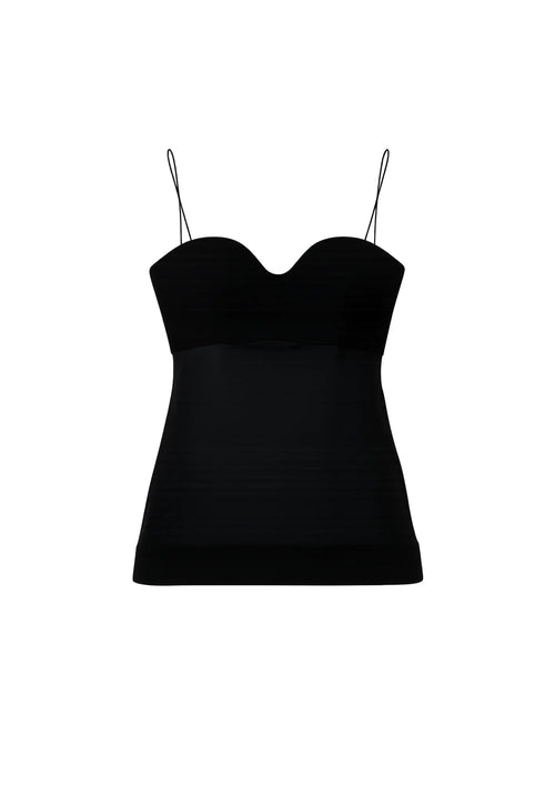 BLACK BI-MATERIAL TOP