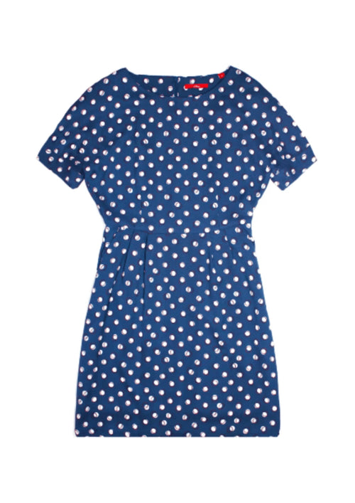 BLUE DRESS WITH PATTERNS