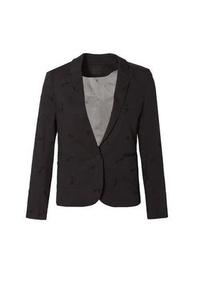 Blazer noir brodé