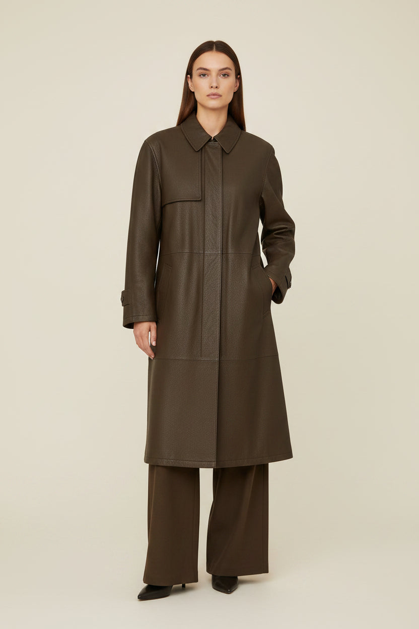 VESTE LONGUE EN CUIR UNISEXE