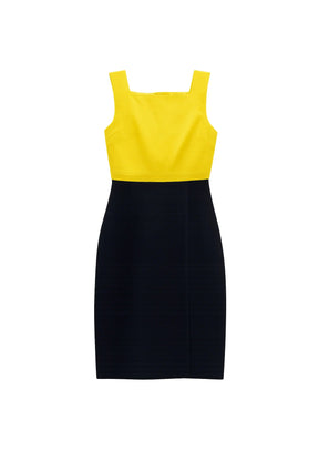 Kurzes Kleid in Gelb und Schwarz
