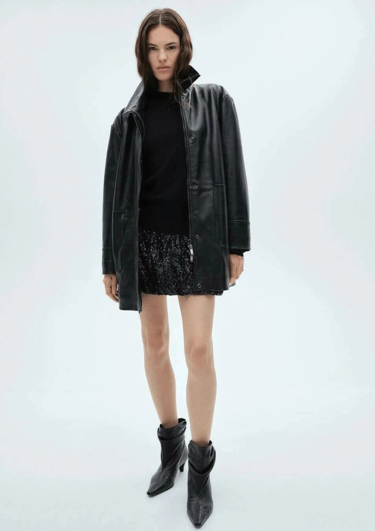 SEQUINED BALLOON MINI SKIRT