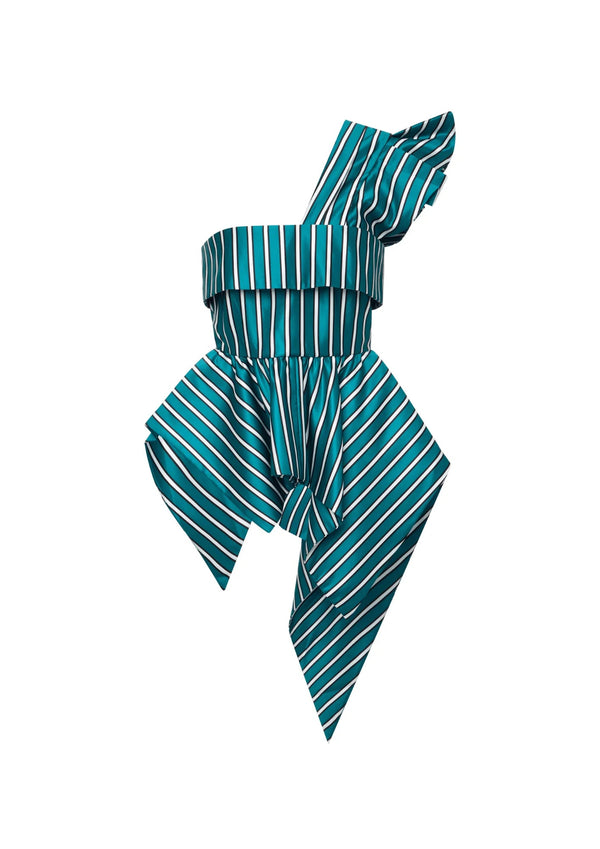 GESTREIFTES ONE-SCHULTER-TOP