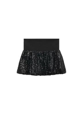 SEQUINED BALLOON MINI SKIRT