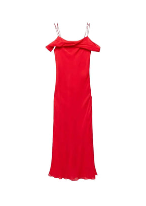 ROTES MAXIKLEID