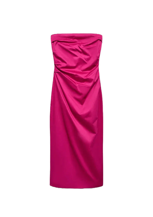 DRAPED STRAPLESS DRESS