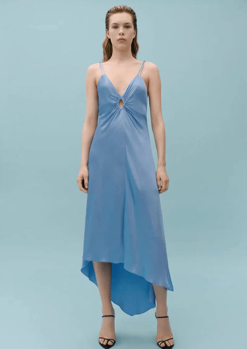 ROBE ASYMÉTRIQUE EN SATIN