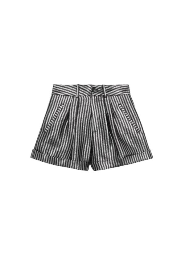 GREY STRIPED SHORTS
